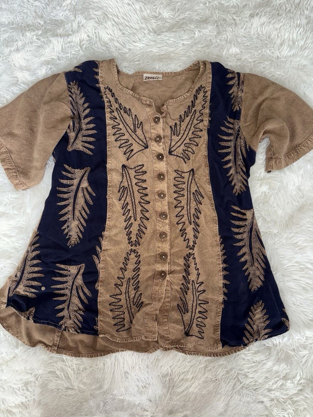 Magic Free Size Women’s Rayon Boho Style Blouse. Great Blouse & Quality